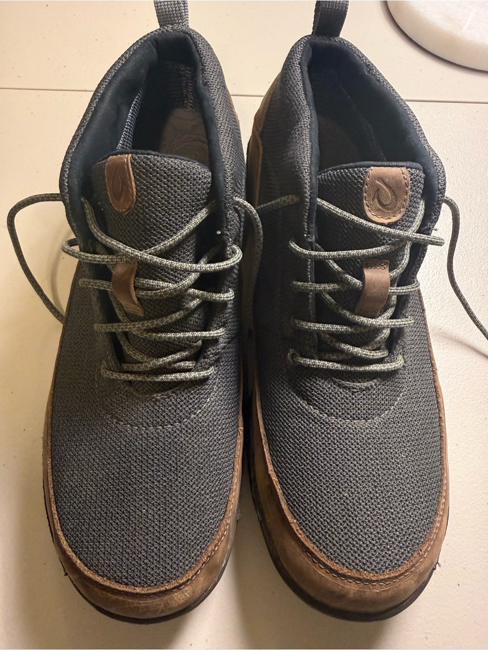 OluKai Ua Kea WP Waterproof Mid Chukka Sneaker Boots Gray Brown Men's 11.5